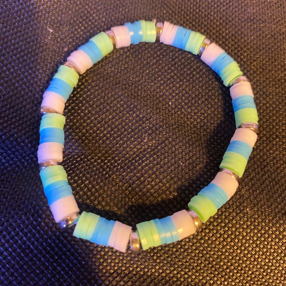 Blue and Green Beaded Jewelry Bracelet
